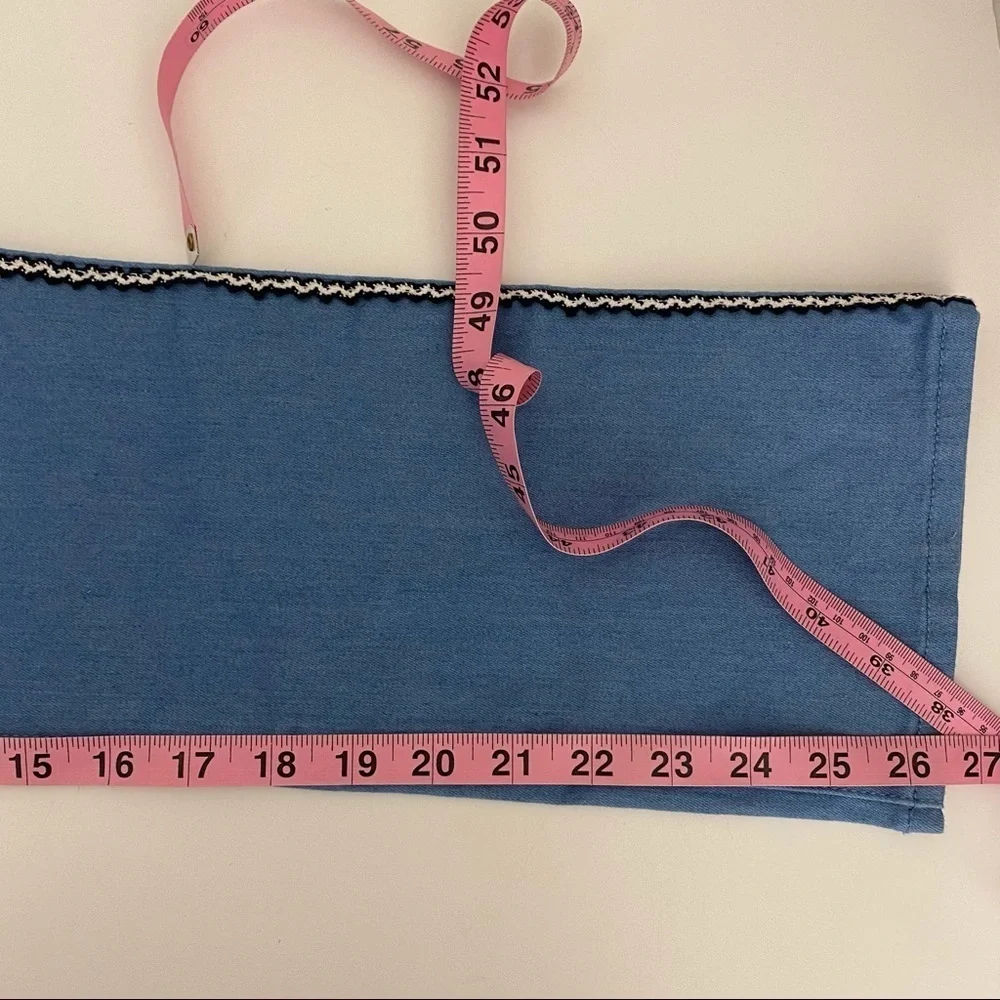 Tory Burch || Jodie‎ Jeans in Rinse Wash Ric Rac Knit Trim 25